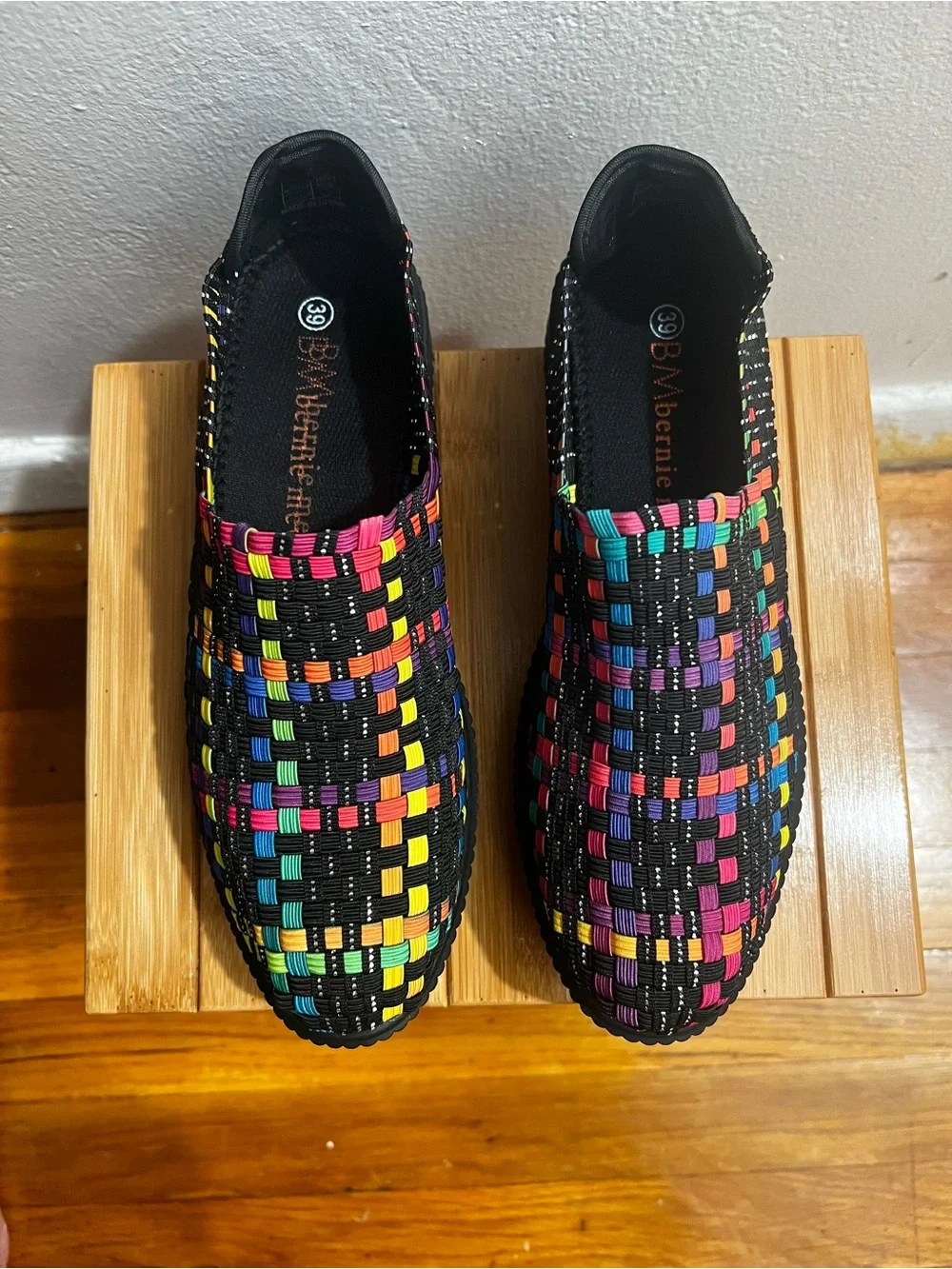 Bernie Mev Woven Platform Sneaker EU 39 US 8 Maximalist Festival Comfort Rainbow